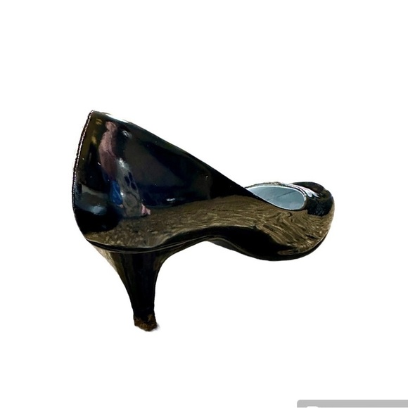 JACLYN SMITH, NWOT, WOMENS, BLACK PATENT HEELS. ALL MANMADE MATERIALS. SIZE 8W - Picture 4 of 11
